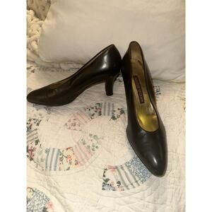 WALTER STEIGER BLACK LEATHER PUMPS 7.5N